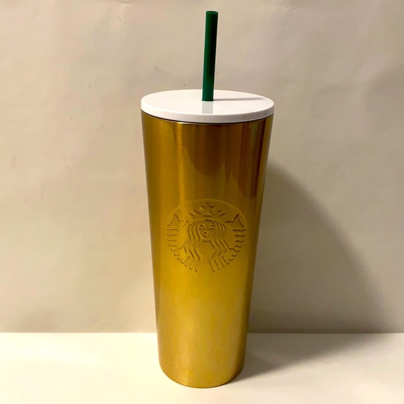 Starbucks 2019 Gold Glitter Cold Tumbler Tall Cup